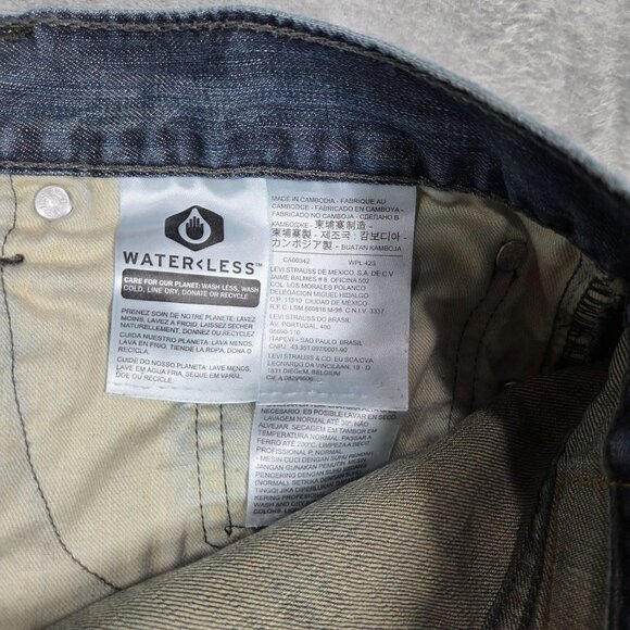 Levis 514 Jeans Mens 36X30 Blue Straight Leg No Stretch Denim - Picture 3 of 9